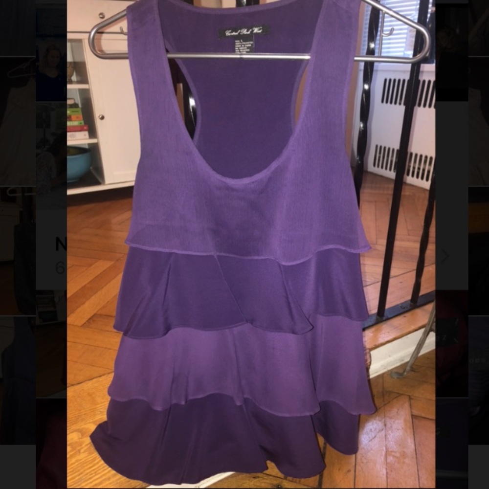 Central Park West Purple ruffle blouse